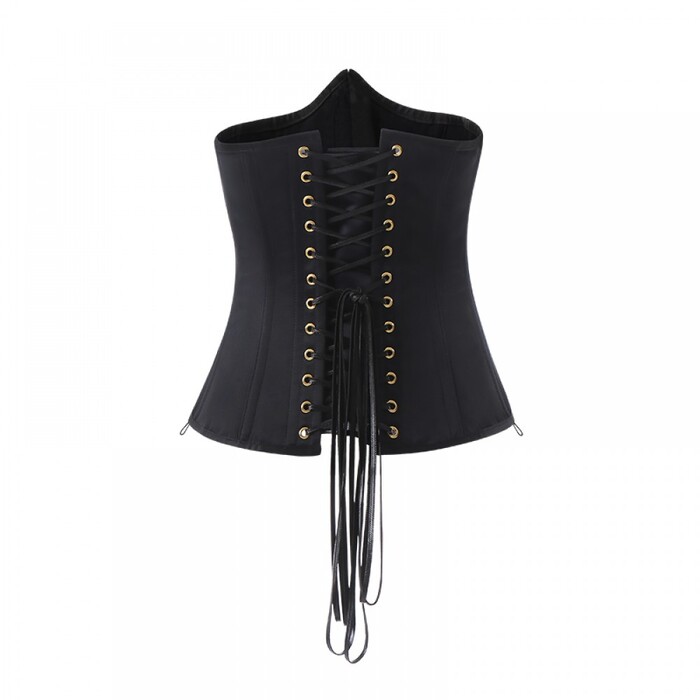 Корсет еротичний UPKO під груди L, з пестисами в комплекті, чорний