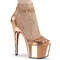 Босоніжки Pleaser Adore-765RM *7 дюймів на підборах, 2 3/4 дюйма з закритою спинкою, блискавка ззаду, рожеве золото