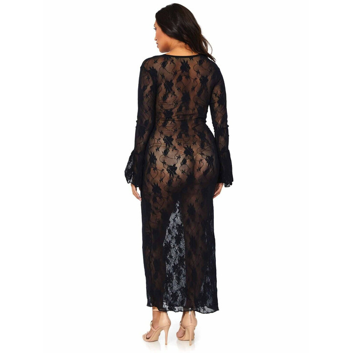 Чорне мереживне плаття максі Leg Avenue