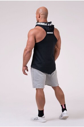 Майка с капюшоном NEBBIA NO EXCUSES Tank Top with a Hoodie 173 black