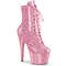 Ботинки Pleaser Adore-1020GP, каблук 7 дюймов, 2 3/4 дюйма, шнуровка спереди, боковая молния, нежно-розовый