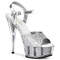 Босоніжки Pleaser Delight-609-5G *6 дюймів на підборах, 1 3/4 дюйма з блискітками та ремінцем на щиколотці, сріблясті