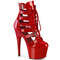 Ботинки Pleaser Adore-1013MST, каблук 7 дюймов, ремни, шнуровка 6 см, плетение, молния сзади, красные