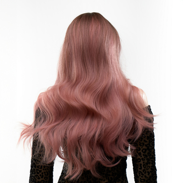 Перука довга хвиляста з чубчиком Fetish Hair омбре рожевий, 65 см