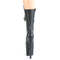 Ботинки Pleaser Flamingo-1050WR, каблук 8 дюймов, 4-дюймовые PF-сапоги до середины голени, шнуровка спереди, молния сбоку, чёрная искусственная кожа