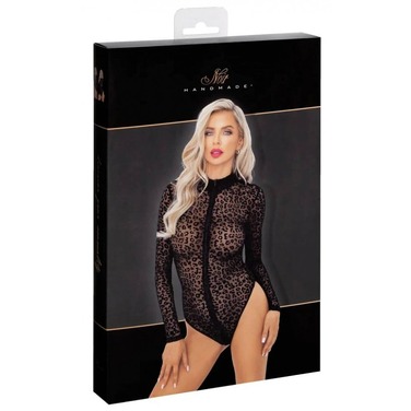 Боди сексуальное с леопардовым принтом S F287 Noir Handmade