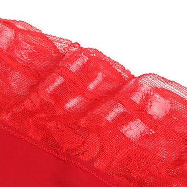 Панчохи еластичні Star Night з мереживною коронкою, червоні, XS-L