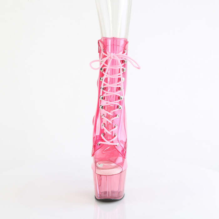 Ботильоны Adore-1021C-T с каблуком 7 дюймов, открытым носком, шнуровкой спереди, 2 3/4 дюйма, нежно-розовый