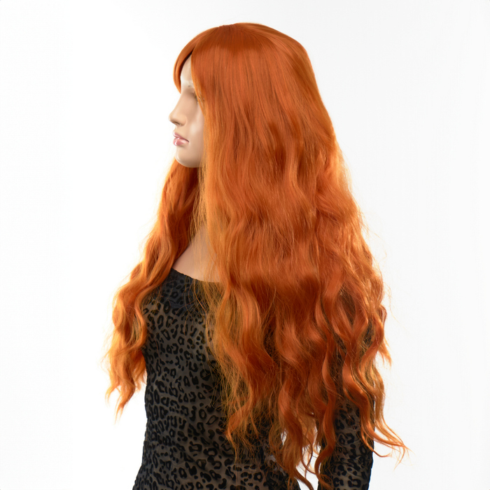 Перука довга хвиляста з чубчиком Fetish Hair руда, 60 см