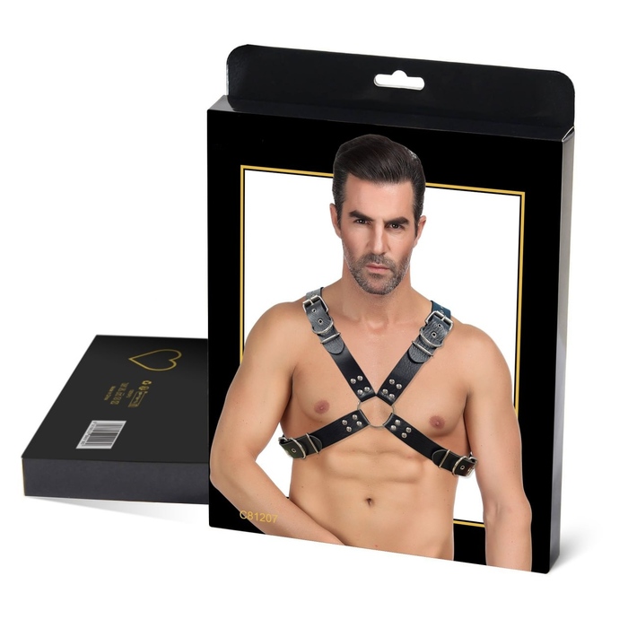 Портупея чоловіча Star Night зі штучної шкіри, чорна, One Size