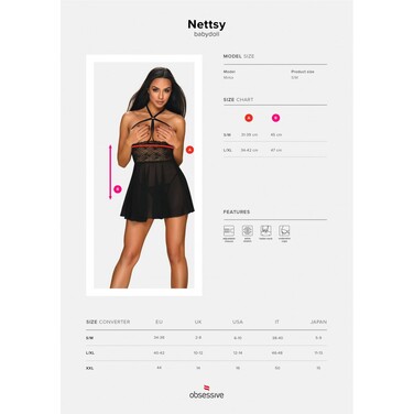 Пеньюар Obsessive Nettsy Babydoll L/XL