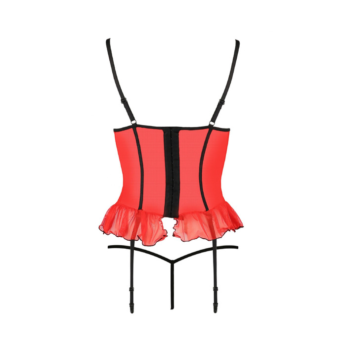 Корсет с открытой грудью S/M красный CHERRY CORSET - Passion