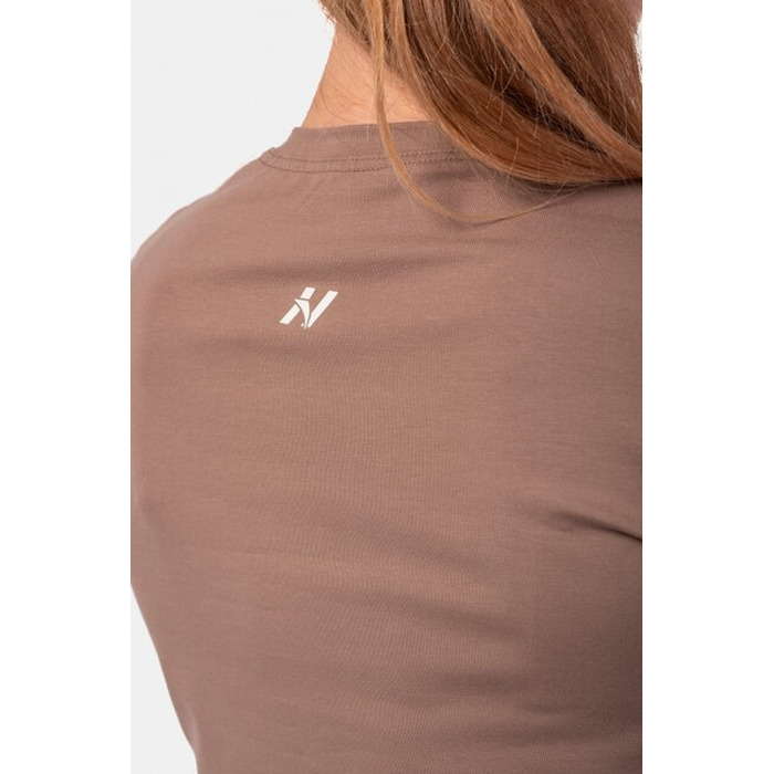 Топ Minimalist Logo NEBBIA crop top 600 Brown