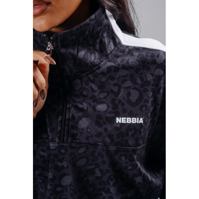Кофта Nebbia Half-Zip Leopard Sweatshirt PRIMAL Black Leopard 866