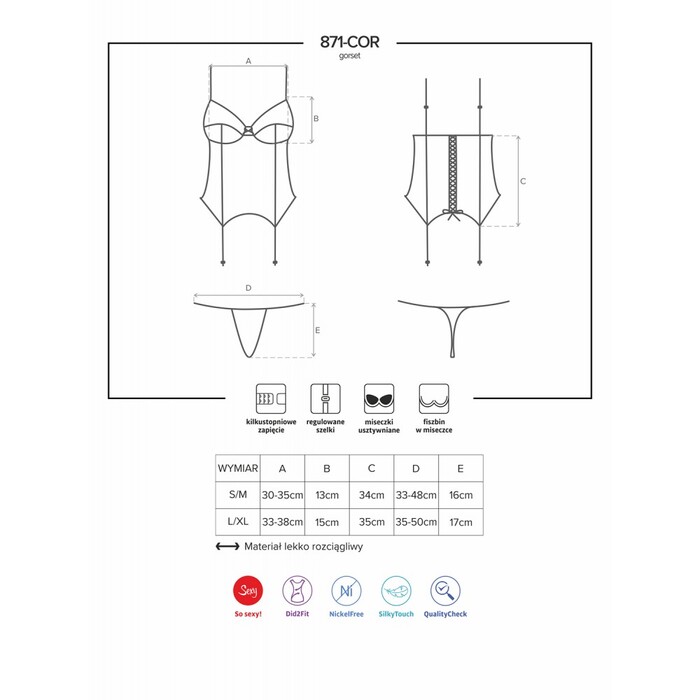 Боди Obsessive 871-COR-2 S/M