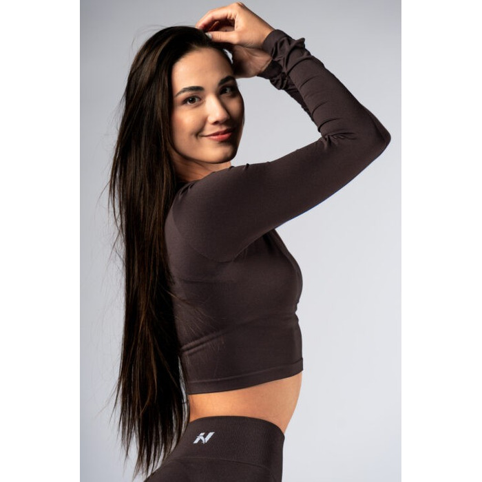Топ Nebbia Seamless Long-Sleeve Top POWER Dark Brown 892