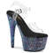 Босоножки Pleaser Bejeweled-708MS, каблук 7 дюймов, ремешок на щиколотке шириной 2 3/4 дюйма, прозрачный/черный, разноцветный