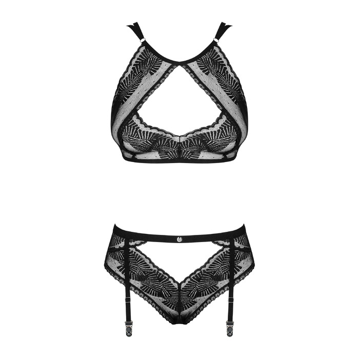 Сексуальный комплект Obsessive Allastia set Black L/XL