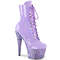 Чоботи Pleaser Bejeweled-1020-7 *7 дюймів на підборах, 2 3/4 дюйма з передньою шнурівкою та блискавкою збоку, фіолетові
