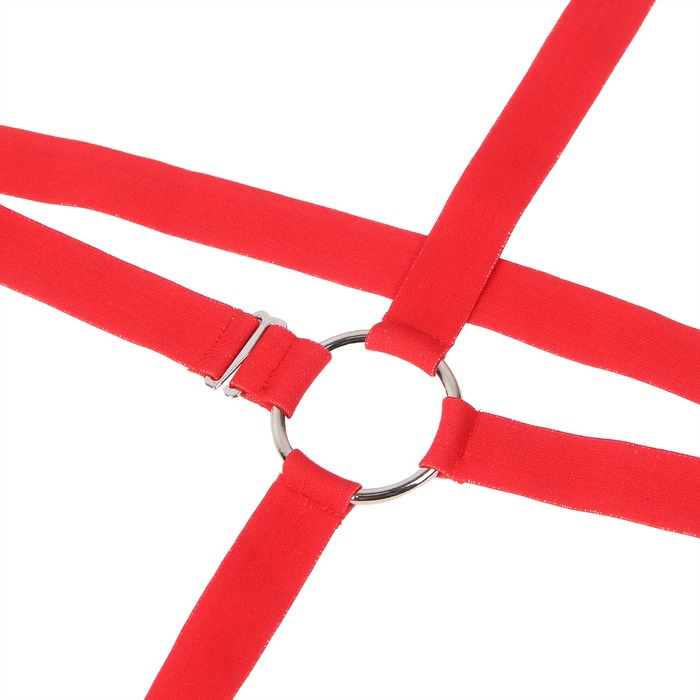 Чоловічі труси з портупеєю та чокером Star Night червоний-чорний, S