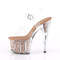 Босоніжки Pleaser Adore-708G на підборах 7 дюймів, босоніжки з ремінцем на щиколотці 2 3/4 дюйма з блискучими вставками, прозорі/рожеве золото
