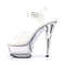 Босоніжки Pleaser Kiss-208VL *6 дюймів на підборах, 1 3/4 дюйма, повністю веганські, з ремінцем на щиколотці, прозорі