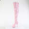 Boots Pleaser Delight-3063, каблук 6 дюймов, эластичные сапоги до бедра с застежкой-молнией сбоку, высота 3,5 см, цвет нежно-розовый