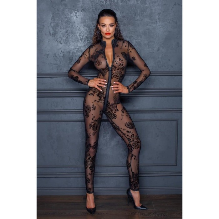 Комбінезон прозорий з візерунком на блискавці NOIR розмір S