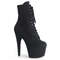 Ботинки Pleaser Adore-1020FS. Каблук 7 дюймов, высота ботинок 6 см, шнуровка PF 6 3/4 дюйма, молния сбоку, чёрная искусственная замша.