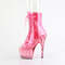 Ботильоны Pleaser Adore-1021C-T с каблуком 7 дюймов, открытым носком, шнуровкой спереди, 2 3/4 дюйма, нежно-розовый