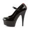 Туфлі Pleaser Delight-687FH на підборах 6 дюймів, туфлі-човники Maryjane 1 3/4 дюйма, червоні/чорні