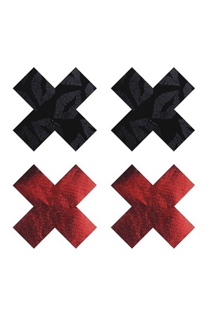 Пестисы в виде крестиков Peekaboos 2 пары в комплекте, черные и красные