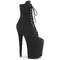 Чоботи Pleaser Flamingo-1020FS на підборах 8 дюймів, черевики до щиколотки зі шнурівкою 4 дюйми, блискавка збоку, чорні замшеві