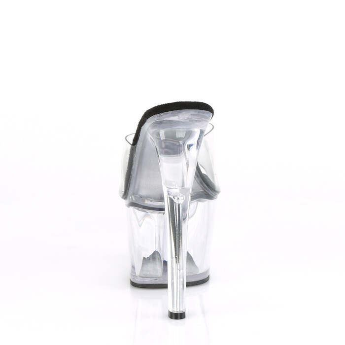 Шльопанці Sky-301 на підборах 7 дюймів, шльопанці 2 3/4 дюйма з PF, чорні/прозорі