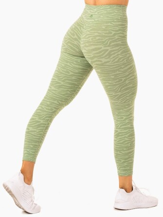 Леггинсы Transform High Waisted Leggings - Jade Green Zebra