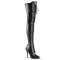 Сапоги Pleaser Seduce-3024, 12 см, D-образное кольцо, эластичные, BT, боковая молния, чёрная искусственная кожа