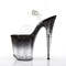 Босоножки Pleaser Stardust-808T. Каблук 8 дюймов, ремешок на щиколотке 4 дюйма, подошва с заклепками RS, цвет чёрный/прозрачный.