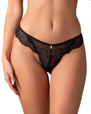 Кружевные трусики Obsessive Iliosa черные, L/XL