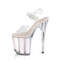 Босоніжки Pleaser Flamingo-808G на підборах 8 дюймів, босоніжки з ремінцем на щиколотці 4 дюйми з блискітками, прозорі/білі