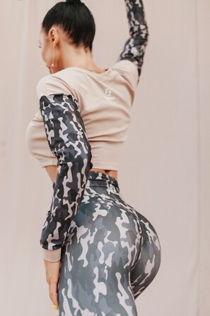 Топ Fitzona BROWN TOP LONG SLEEVE BROWN MILITARY