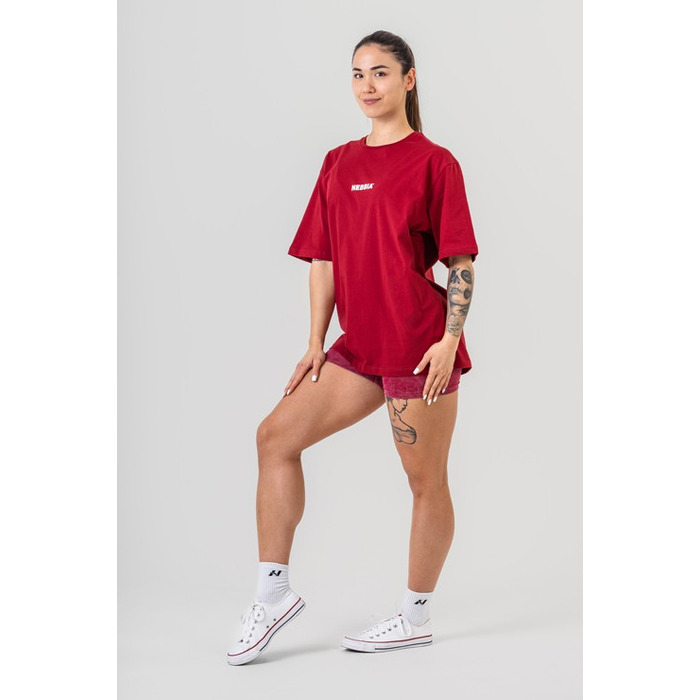 Футболка Nebbia Oversized T-shirt GYM ESSENTIALS Dark Red 381