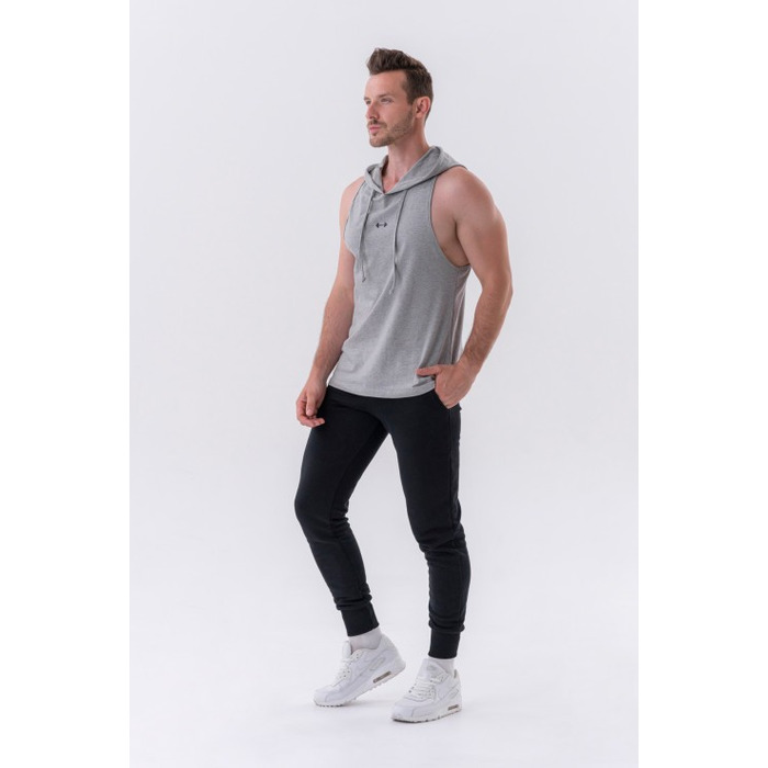 Майка Nebbia Fitness Tank top with a hoodie Light Grey 323
