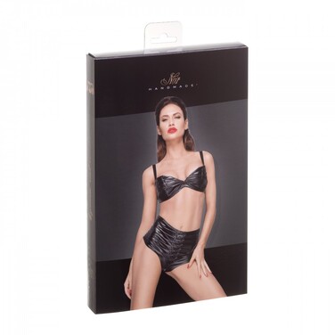 Трусы-шорты с декоративными складками F176 Noir Handmade M