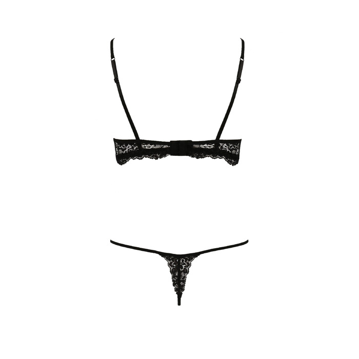 Комплект белья с декоративным элементом VERONIQUE SET black S/M - Passion