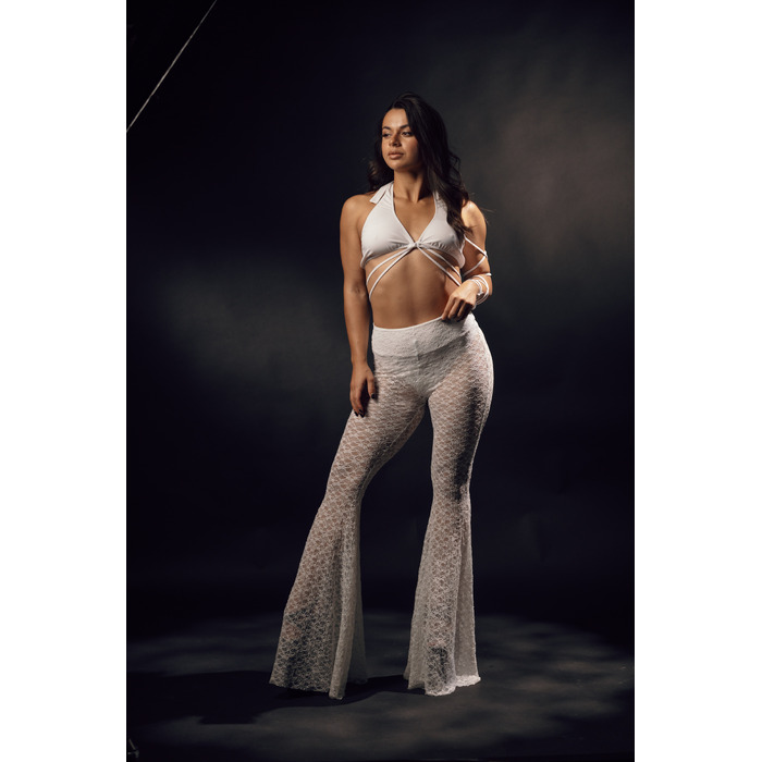 SILHOUETTE PANTS White Lace mesh_ біла сітка з мереживом