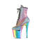 Чоботи Pleaser Flamingo-1020RC-REFL *8-дюймовий каблук, 4-дюймові хромовані черевики на шнурівці з PF, блискавка збоку, різнокольорові