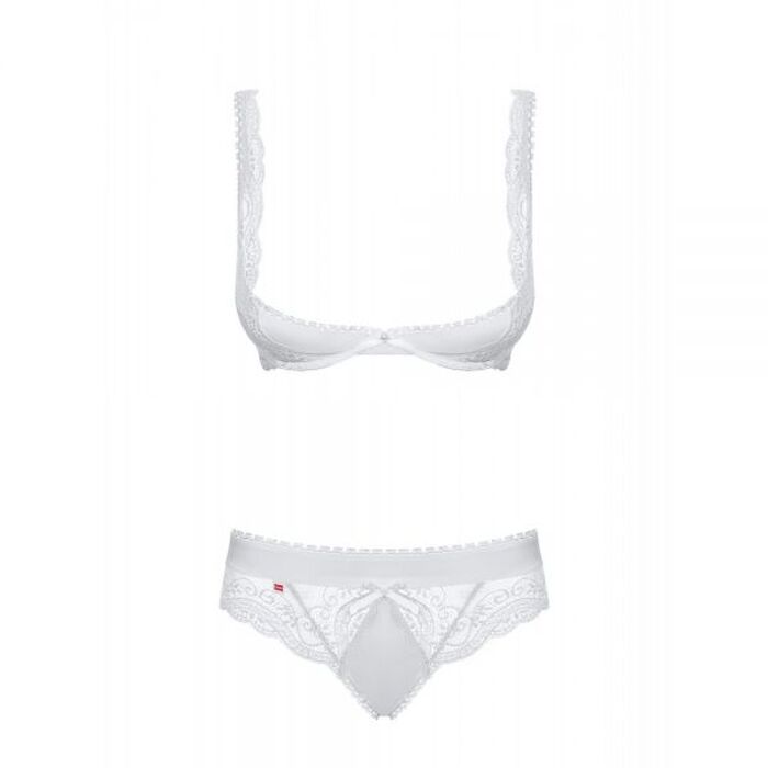 Комплект відкриті груди Obsessive Miamor 2 pcs set white S / M