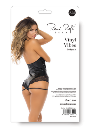 Боді з вінілу Rene Rofe VINYL VIBES, чорний, S/M