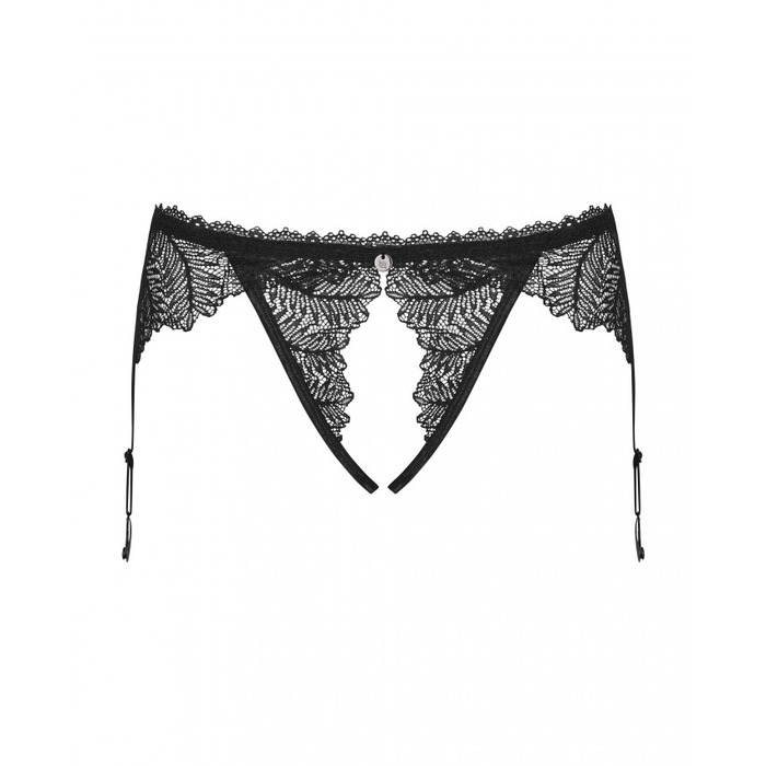 Пояс-стрінги з інтимним вирізом Obsessive Romanesa чорний, S\M