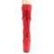 Чоботи Pleaser Flamingo-1050FS *8-дюймовий каблук, 4-дюймові черевики зі шнурівкою спереду до середини ікри, з бічної блискавки, червоні